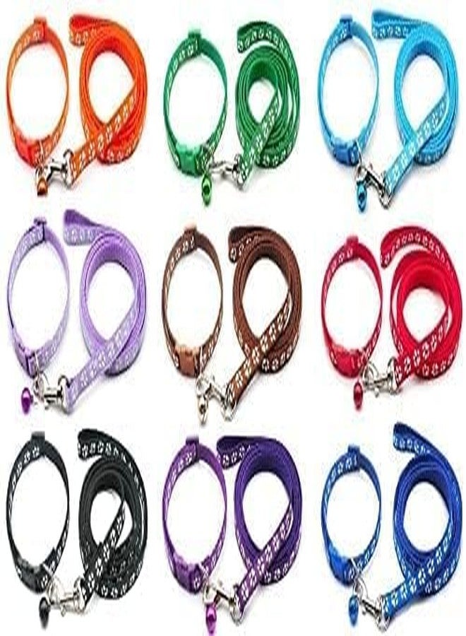 KsPups Pet Nylon Paw Printed Collar and Leash Set - Adjustable and Breathable Puppy Collar and Leash Set with Loudly Bell, Quick Release Clip Leash for Dogs Pack of-1 (Color May Vary) - Image 4